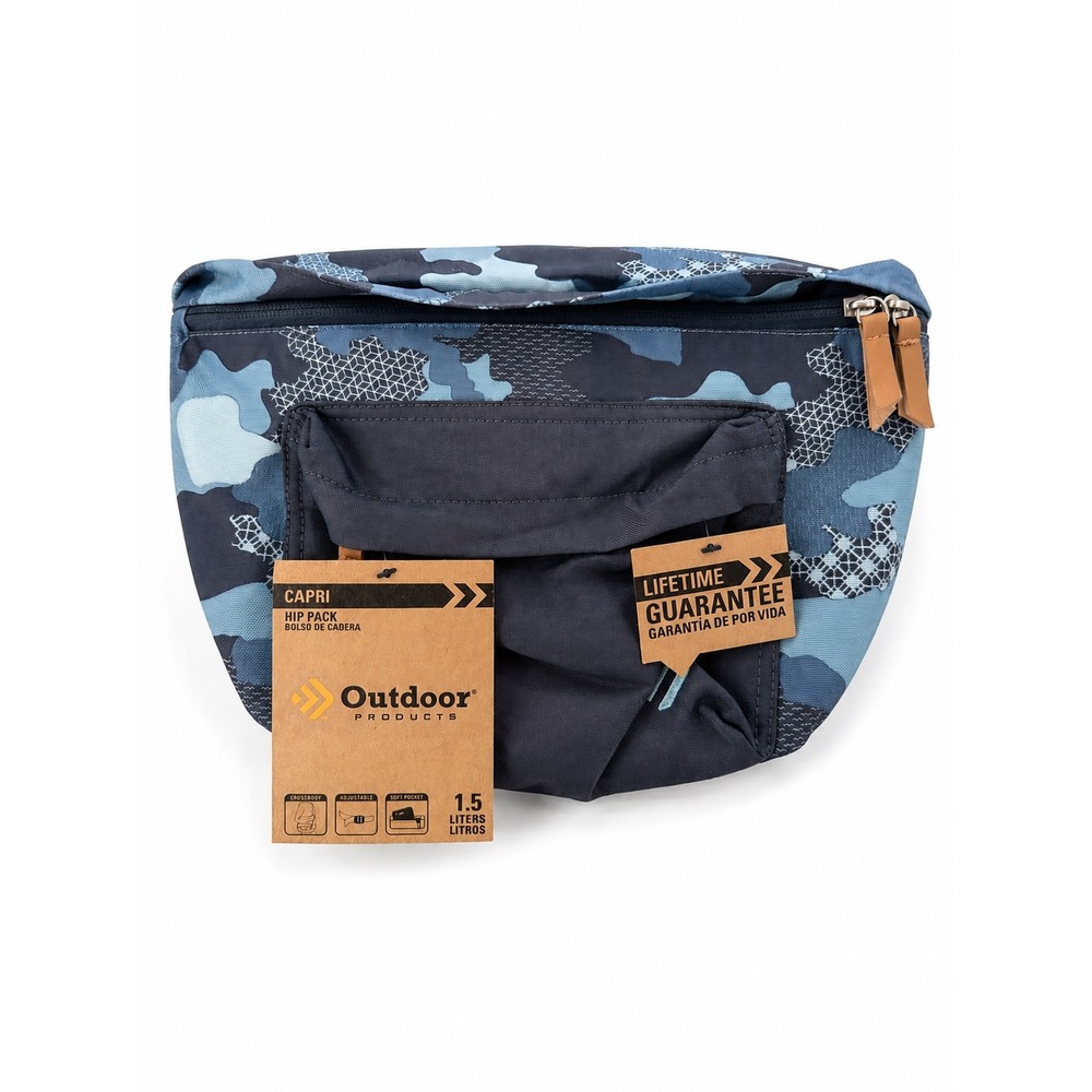Outdoor Products Capri Hip Pack Blue Camo Waist Bag Fanny Pack 1.5L NWT